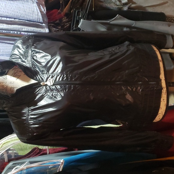 Gorg Northface zip up jacket windbreaker black with pink lining - Picture 1 of 12